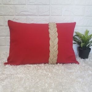 Devi Designs red Barbara Braid pillow